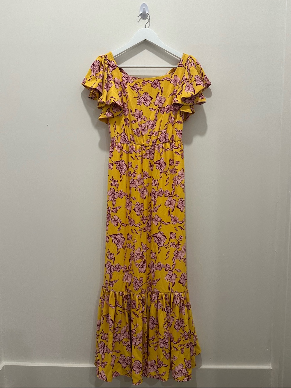 SACHIN & BABI Yellow Flutter Sleeve Floral Maxi Dress - Picture 7 of 9